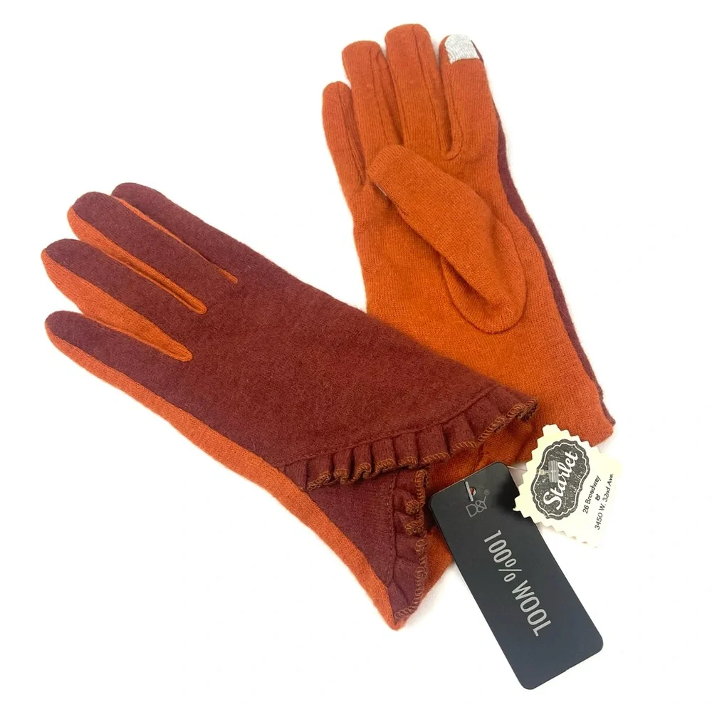 D&Y David & Young Starlet Vintage Style Wool Knit Magic Touch Winter Gloves